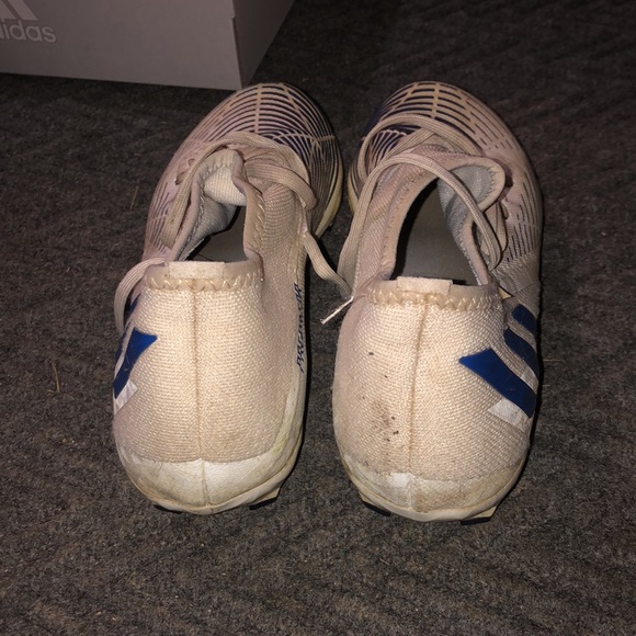 White and Blue Adidas Soccer Cleats - Picture 6 of 9